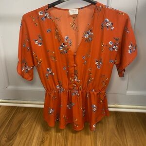 Boho Floral Peplum Top